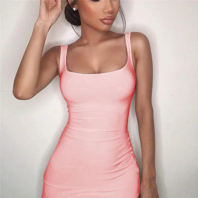 Slim Fit Mini Bodycon Dress – Summer Party & Office