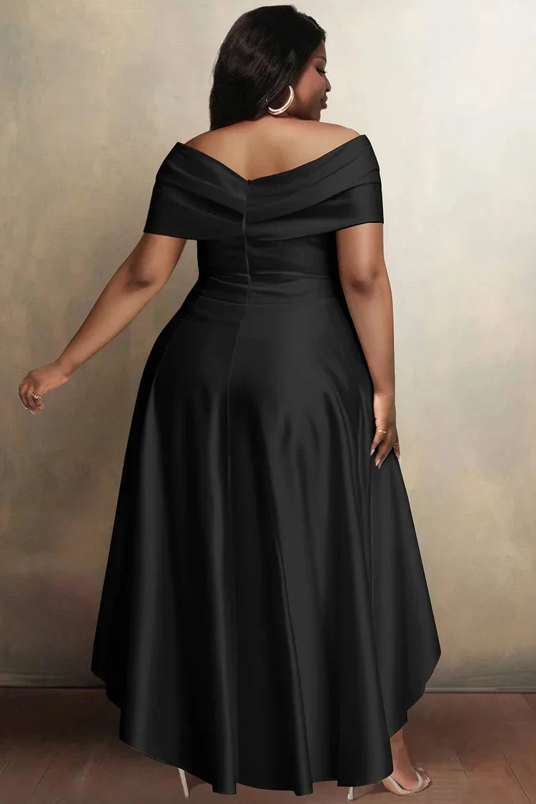 Plus Size V-Neck A-Line Evening Dress