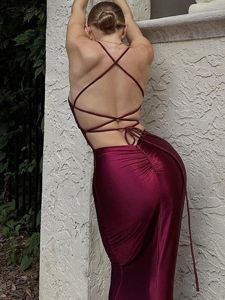 Sexy V-Neck Spaghetti Strap Club Dress