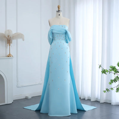 Custom Off-Shoulder Dubai Evening Gown