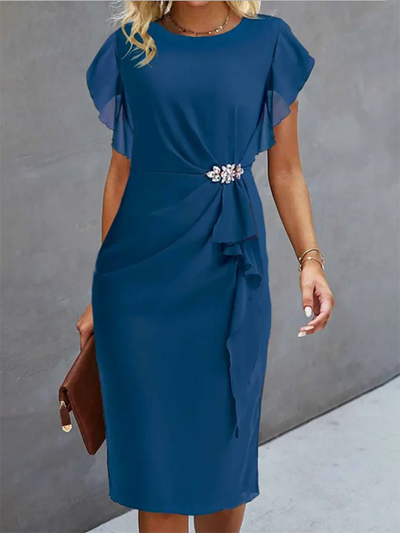 Chiffon Short Sleeve Evening Dress – Gala & Special Occasion