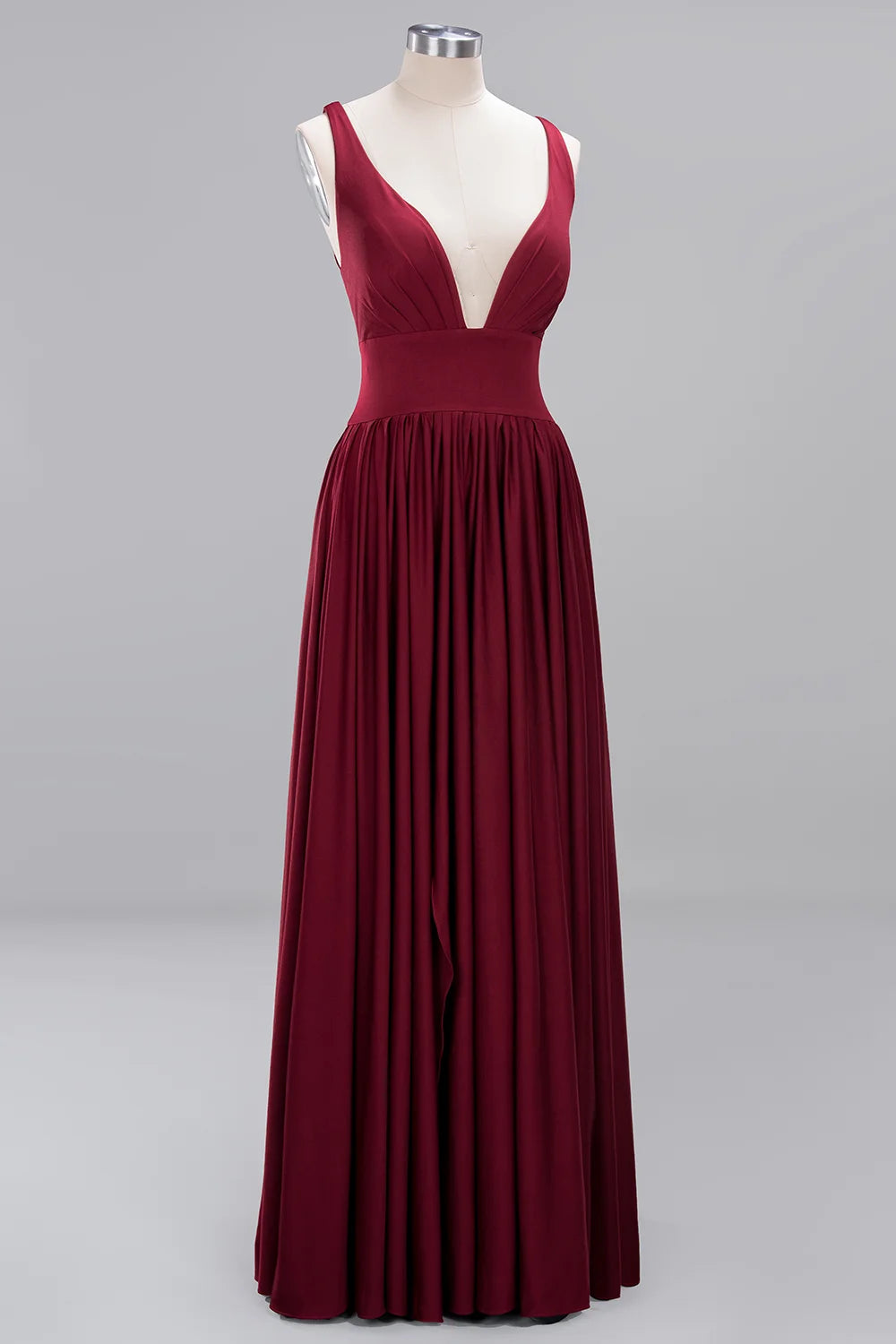 Split V-Neck Backless Evening Dress – Wedding & Party