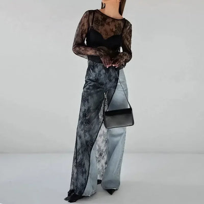 Black Lace High Street Evening Dress