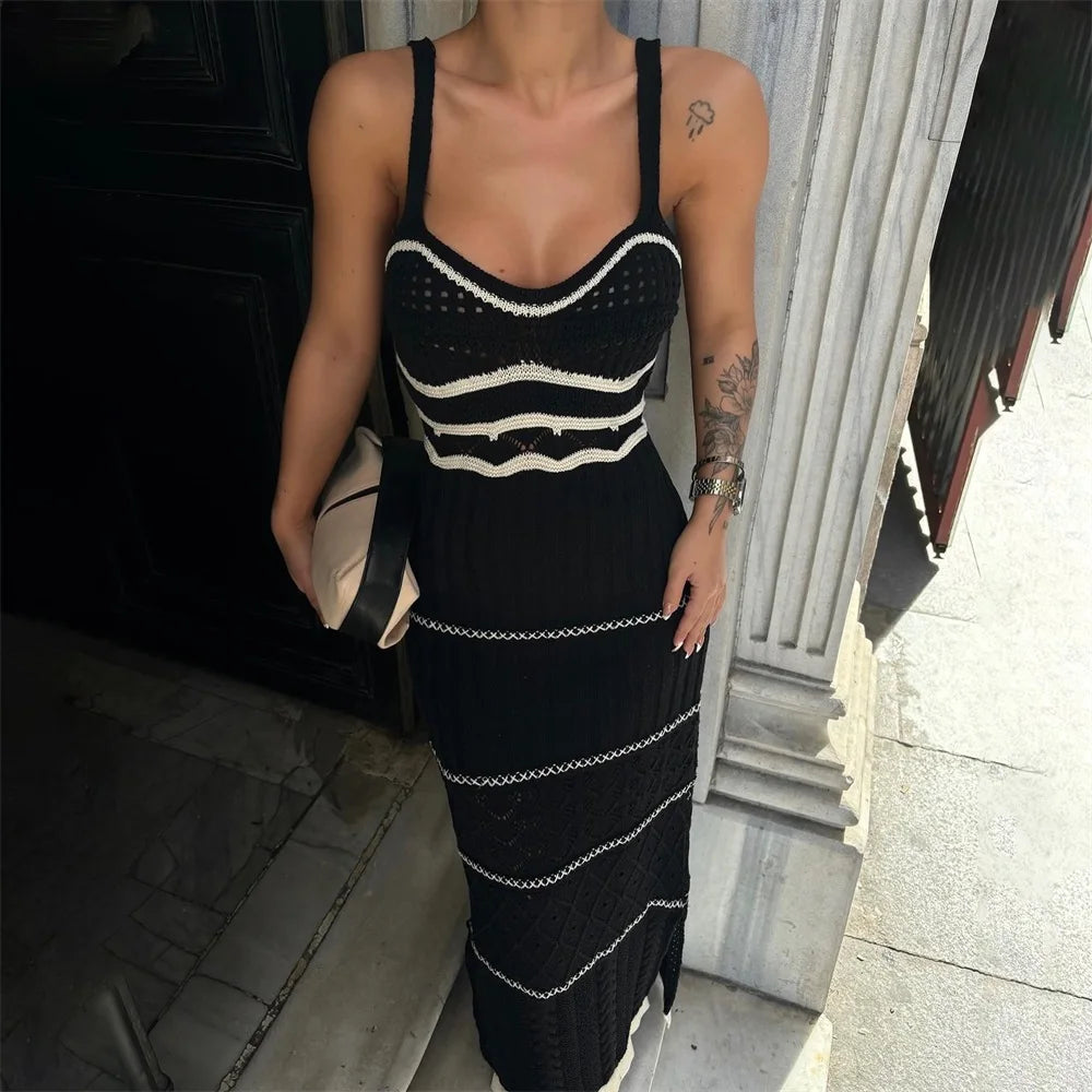 Knit Suspender Bodycon Dress – Casual Summer Outfit