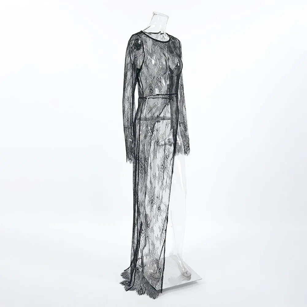 Black Lace High Street Evening Dress