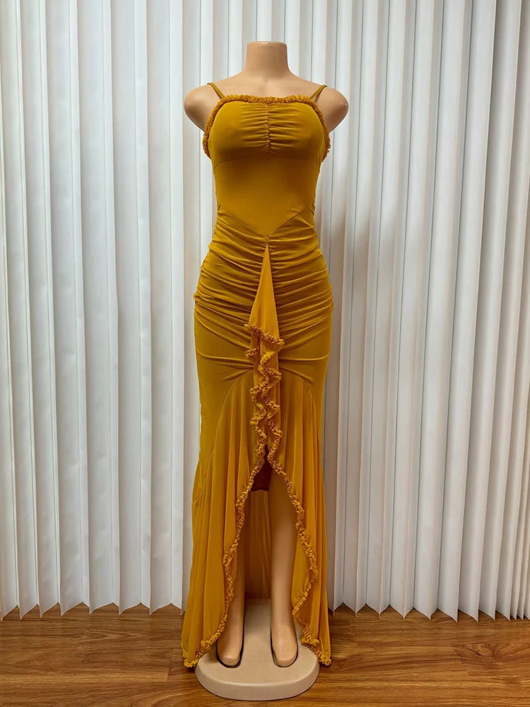 Backless Pleated Summer Dress – Elegant & Sexy