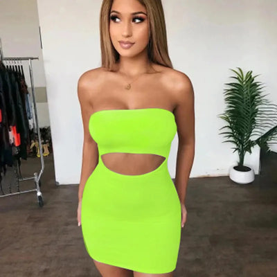 Halter Strapless Bodycon Dress – Summer Party & Casual