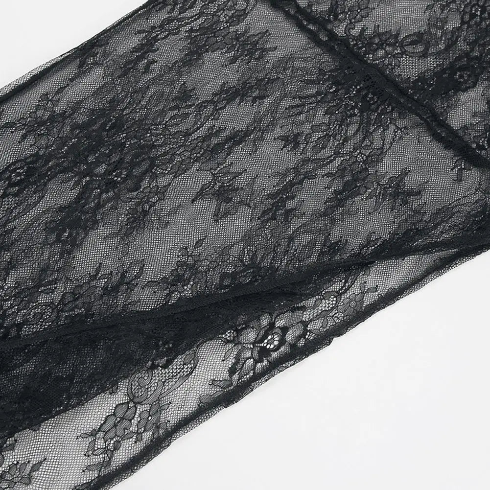 Black Lace High Street Evening Dress