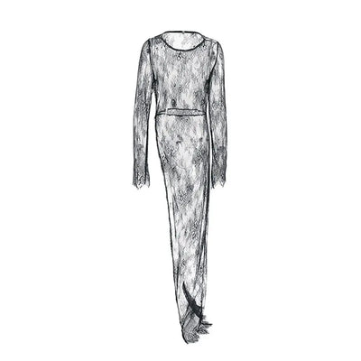 Black Lace High Street Evening Dress