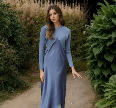 Silk Satin Maxi Dress Set – Elegant Summer Outfit