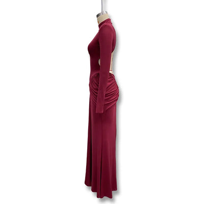 Backless Long Sleeve Bodycon Dress – Elegant Party Outfit