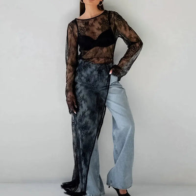 Black Lace High Street Evening Dress
