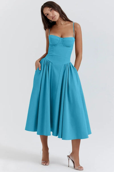 Floral Corset Maxi Dress – Elegant Summer Style
