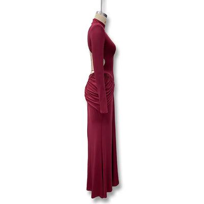 Backless Long Sleeve Bodycon Dress – Elegant Party Outfit