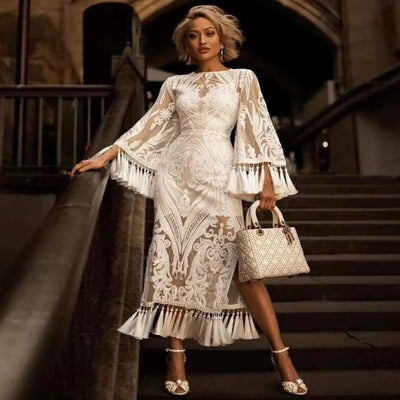 Lace Embroidery Evening Dress – Vintage Wedding & Prom