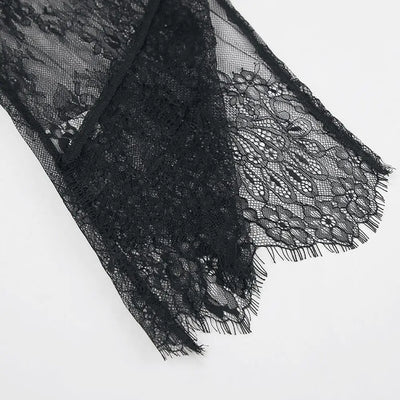 Black Lace High Street Evening Dress