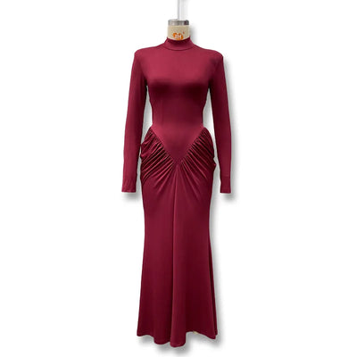 Backless Long Sleeve Bodycon Dress – Elegant Party Outfit