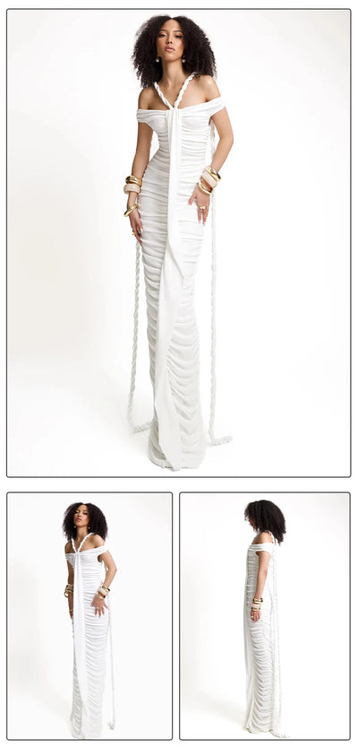 Off Shoulder Ruched Bodycon Dress – Elegant Evening & Party Gown