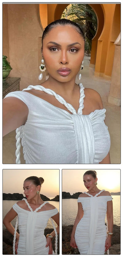 Off Shoulder Ruched Bodycon Dress – Elegant Evening & Party Gown