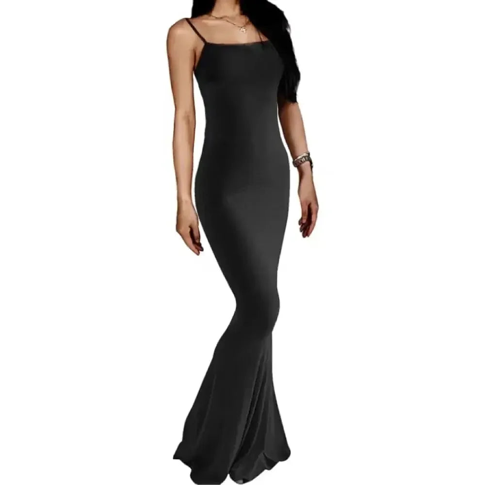 Sleeveless Backless Bodycon Maxi Dress – Summer Elegant Outfit