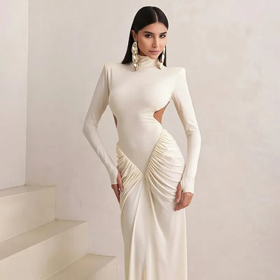 Backless Long Sleeve Bodycon Dress – Elegant Party Outfit