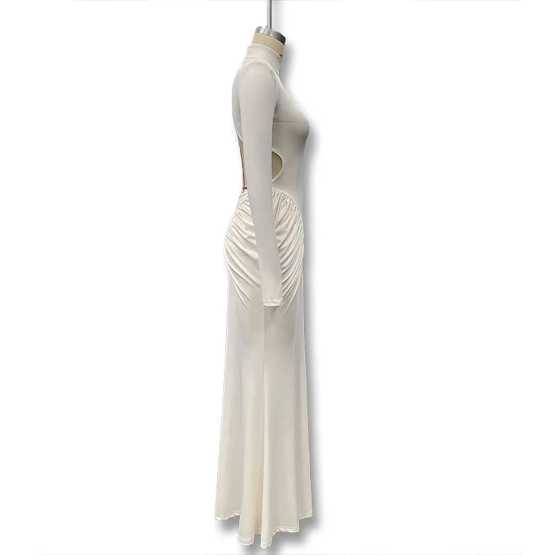 Backless Long Sleeve Bodycon Dress – Elegant Party Outfit