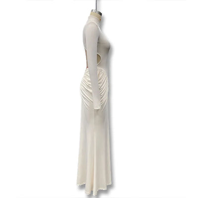 Backless Long Sleeve Bodycon Dress – Elegant Party Outfit