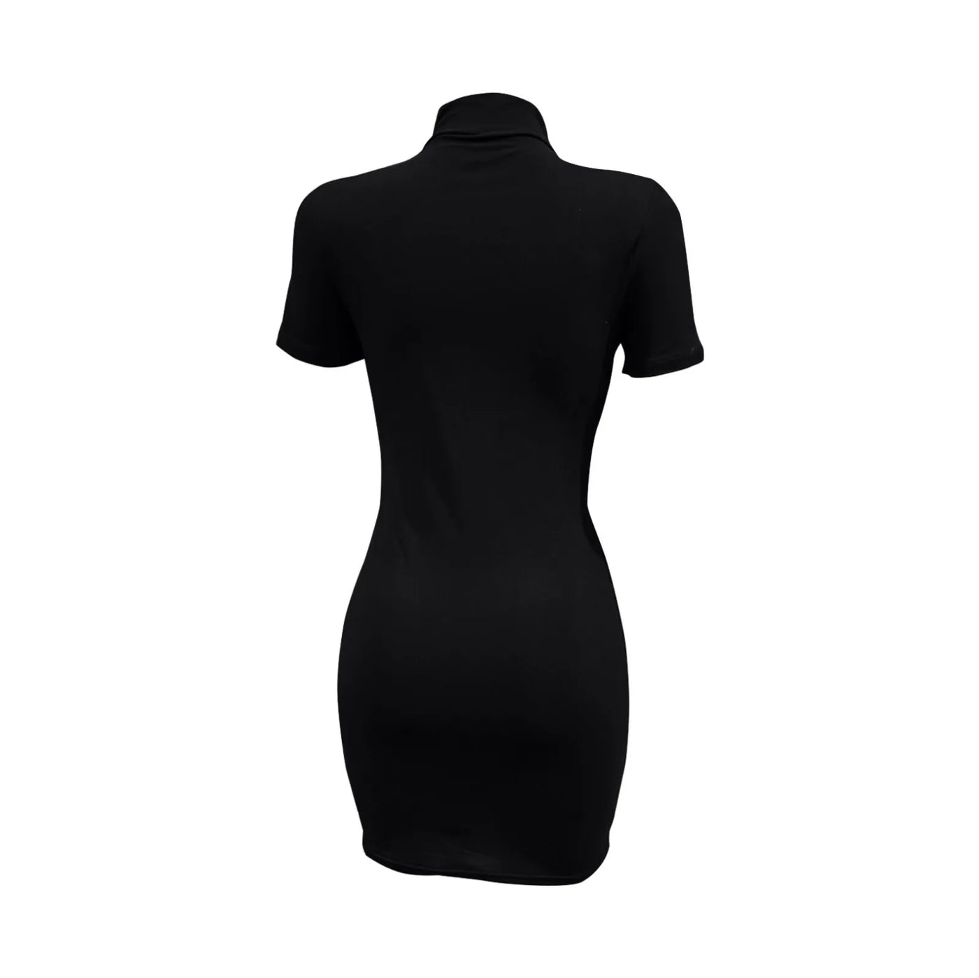 High Neck Bodycon Dress – Short Sleeve Fitted Club & Date Night Outfit