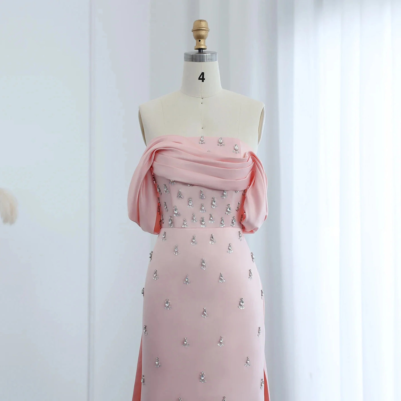 Custom Off-Shoulder Dubai Evening Gown