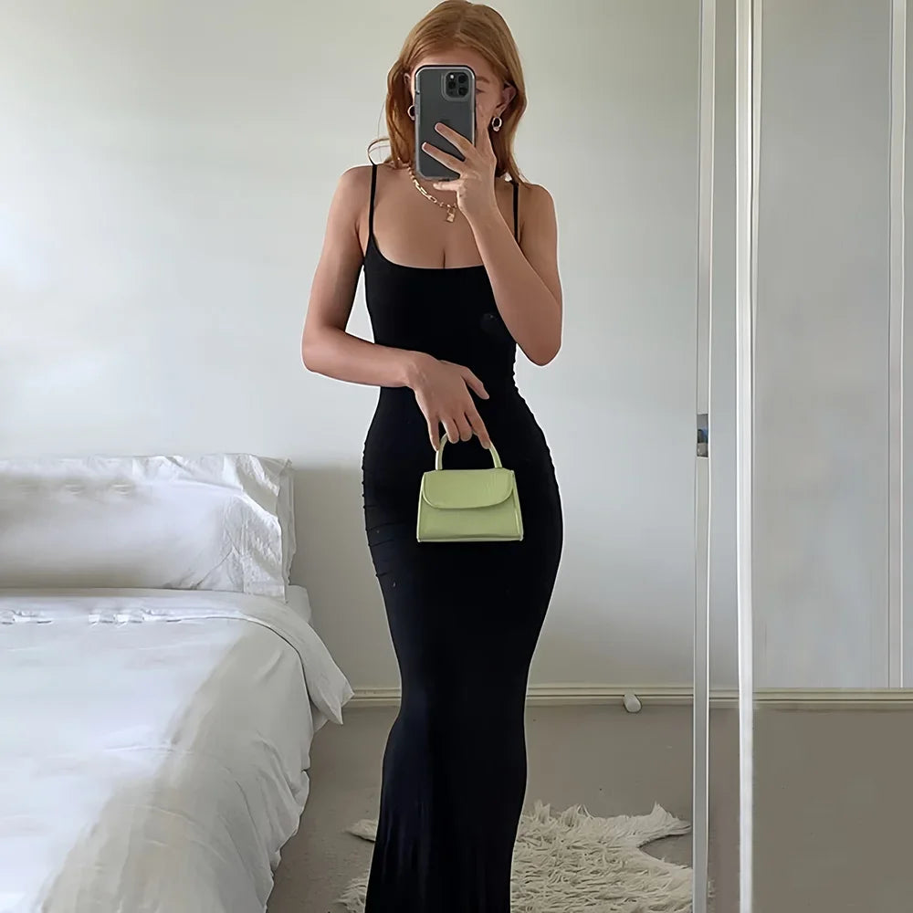 Sleeveless Backless Bodycon Maxi Dress – Summer Elegant Outfit