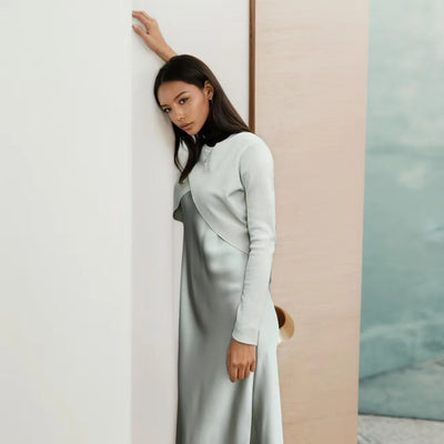 Silk Satin Maxi Dress Set – Elegant Summer Outfit