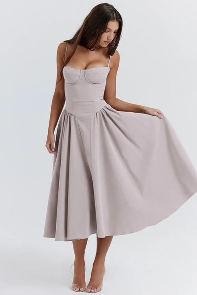 Floral Corset Maxi Dress – Elegant Summer Style