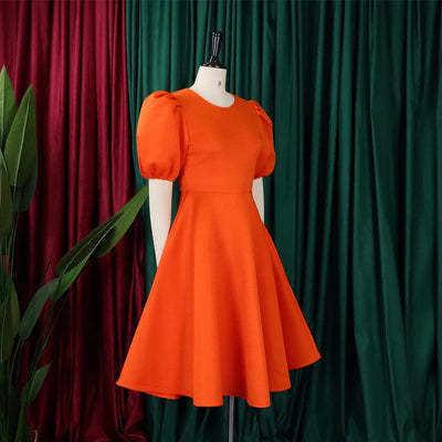 O-Neck Pleated Midi Dress – Elegant Party Outfit