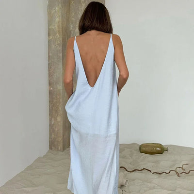 Sleeveless V-Neck Maxi Dress – Casual Summer & Spring Outfit