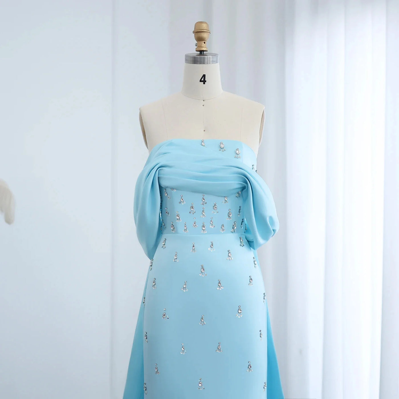 Custom Off-Shoulder Dubai Evening Gown