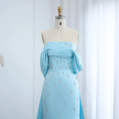 Custom Off-Shoulder Dubai Evening Gown