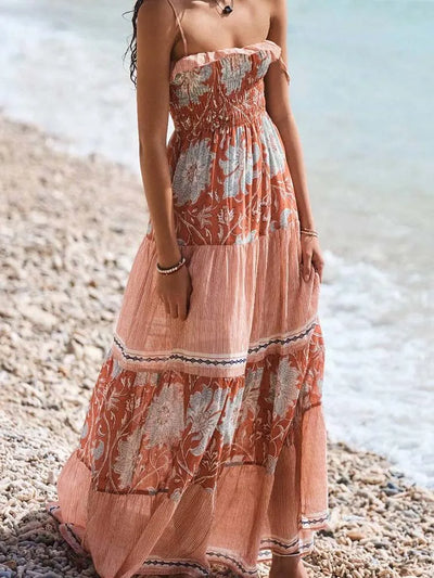 Floral Off-Shoulder Maxi Dress – Boho Summer Style