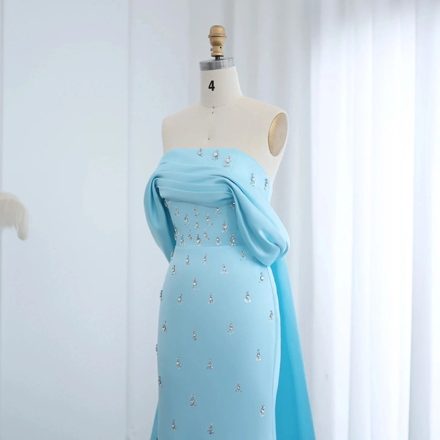 Custom Off-Shoulder Dubai Evening Gown