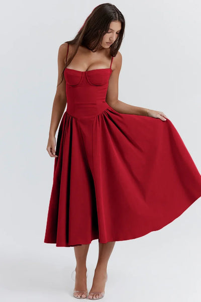 Floral Corset Maxi Dress – Elegant Summer Style