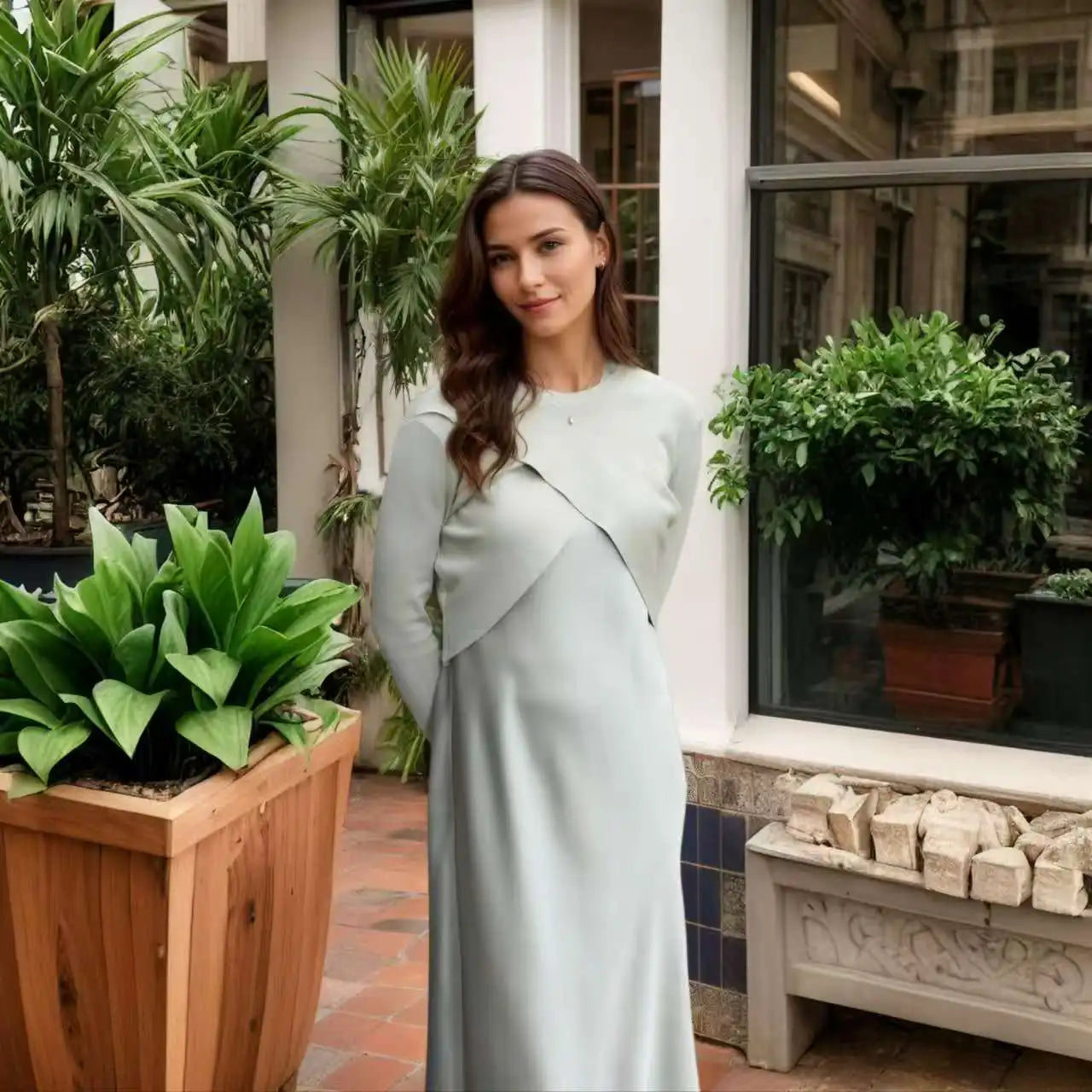 Silk Satin Maxi Dress Set – Elegant Summer Outfit