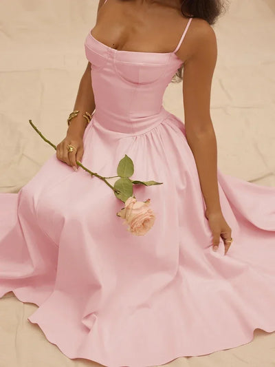 Floral Corset Maxi Dress – Elegant Summer Style
