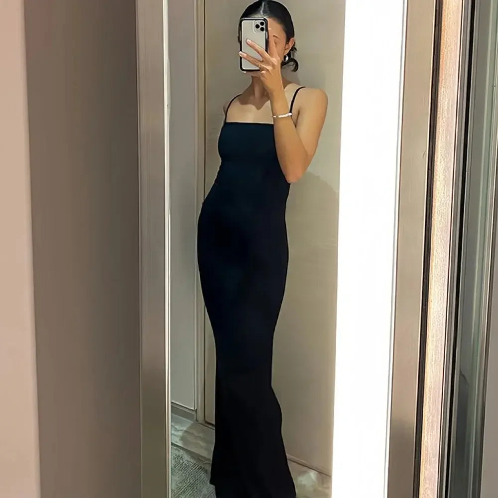 Sleeveless Backless Bodycon Maxi Dress – Summer Elegant Outfit