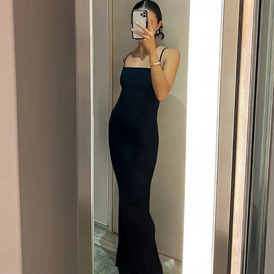 Sleeveless Backless Bodycon Maxi Dress – Summer Elegant Outfit