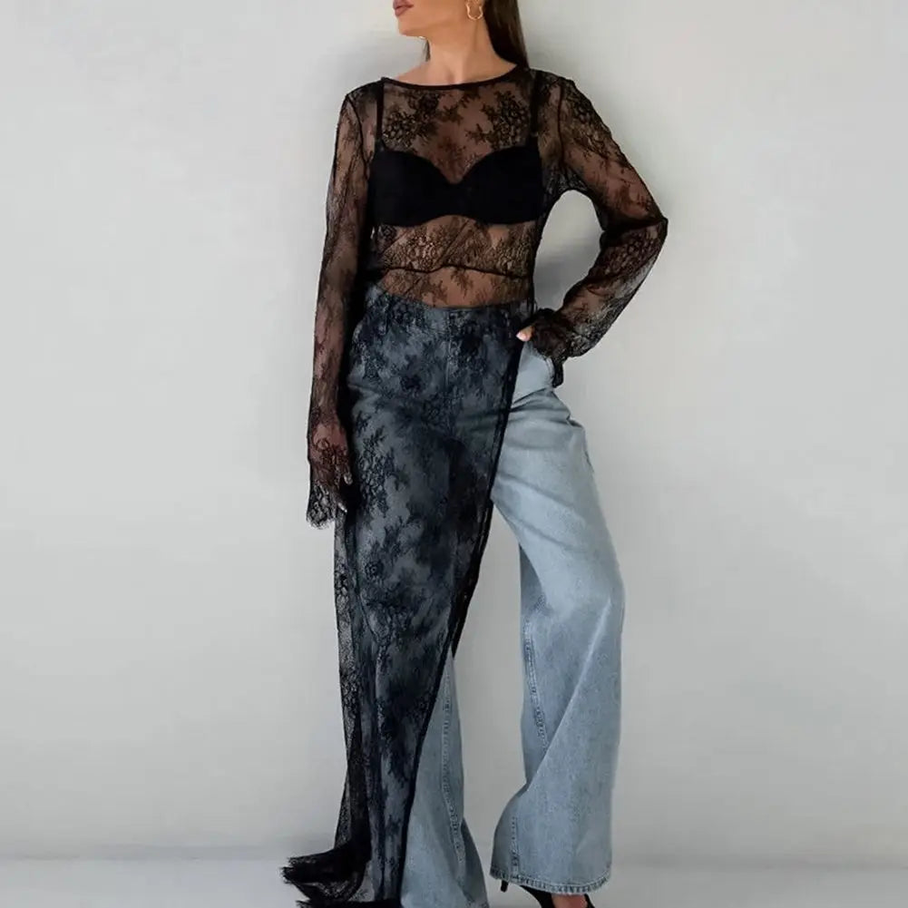 Black Lace High Street Evening Dress