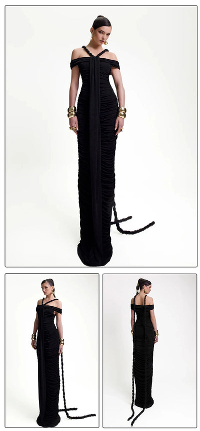 Off Shoulder Ruched Bodycon Dress – Elegant Evening & Party Gown