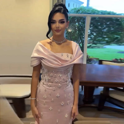 Custom Off-Shoulder Dubai Evening Gown