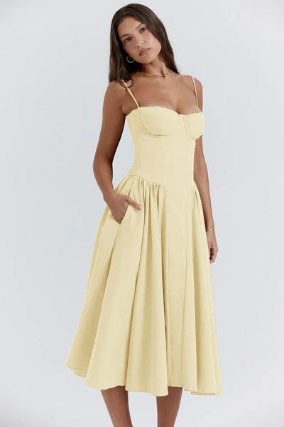 Floral Corset Maxi Dress – Elegant Summer Style