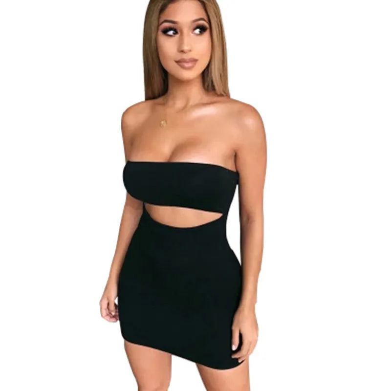 Halter Strapless Bodycon Dress – Summer Party & Casual