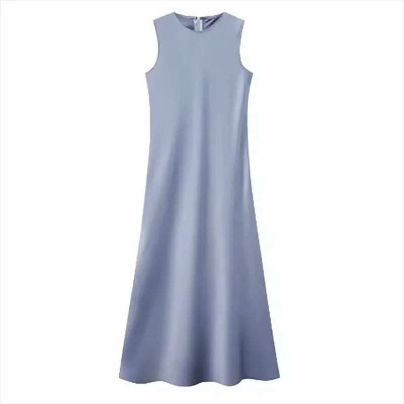 Silk Satin Maxi Dress Set – Elegant Summer Outfit