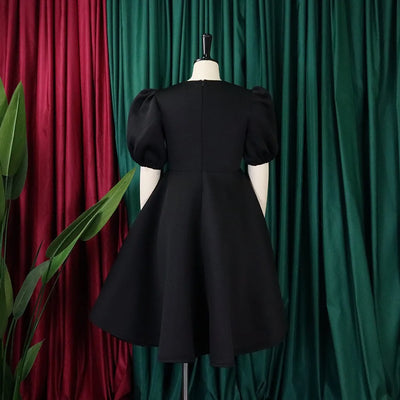 O-Neck Pleated Midi Dress – Elegant Party Outfit